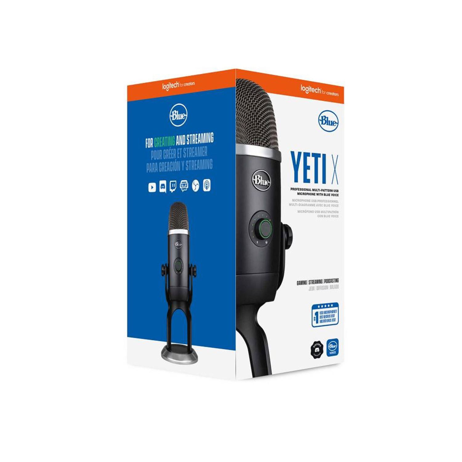 Micrófono USB multipatrón profesional Logitech Blue Yeti para grabación y  streaming