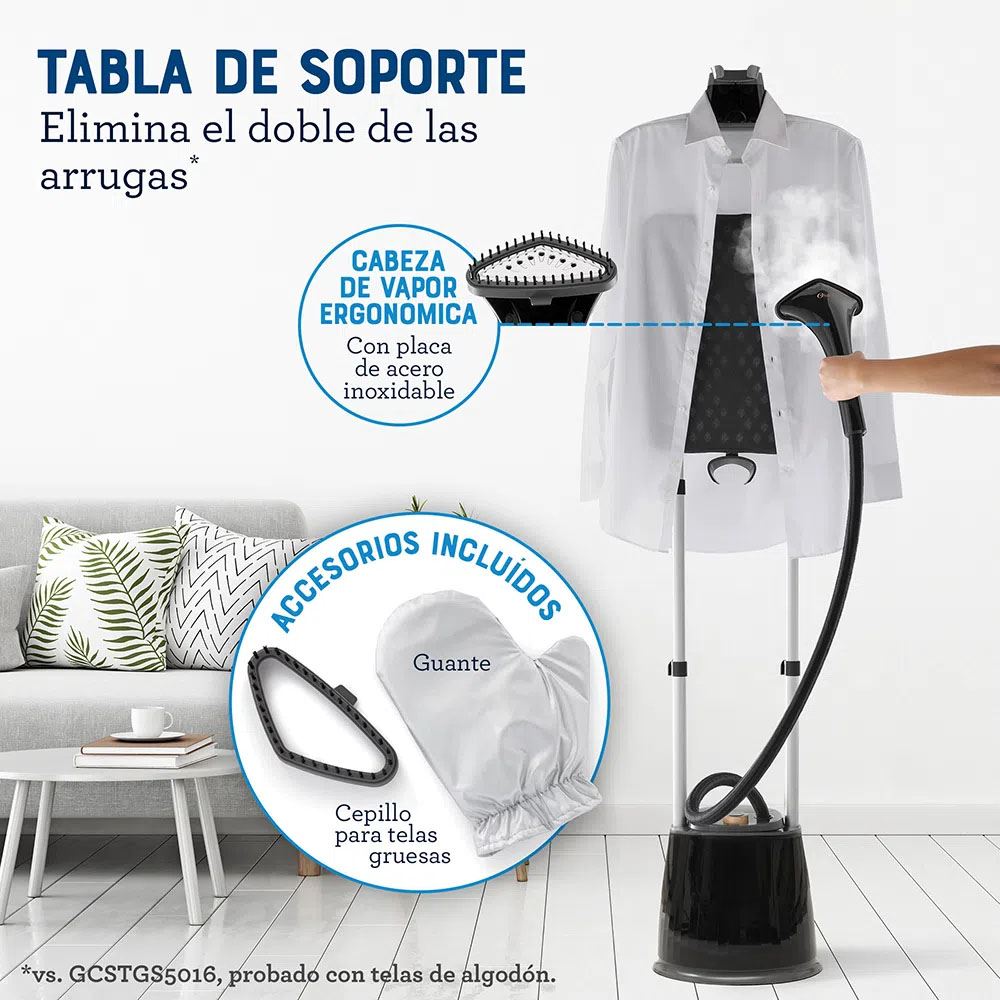 Vaporizador de prendas Oster con tabla de soporte GCSTGS7050 Negro