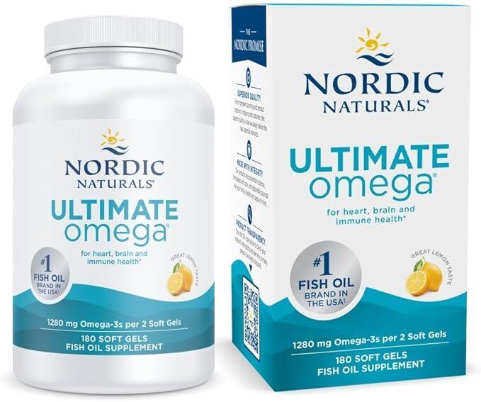 Nordic Naturals Ultimate Omega 1280mg (2 gels) Omega 3 Premium EPA DHA – 180 Softgels