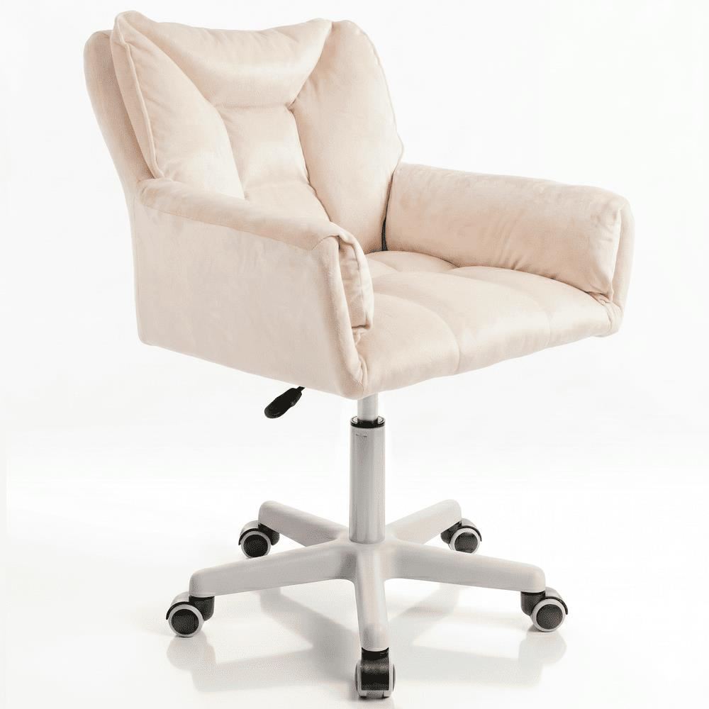Silla Giratoria de Escritorio Oficina Buckingham Vanity Beige Crema