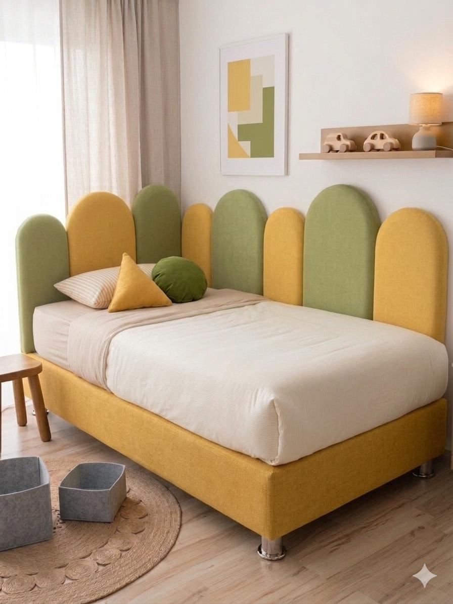 Cama Baby Nube 1.5 Plaza verde y maiz