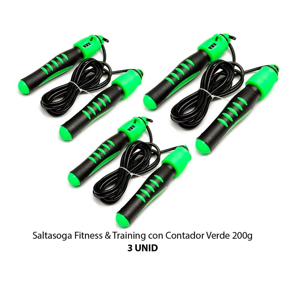 Soga para Saltar con Contador Verde 300g 3und