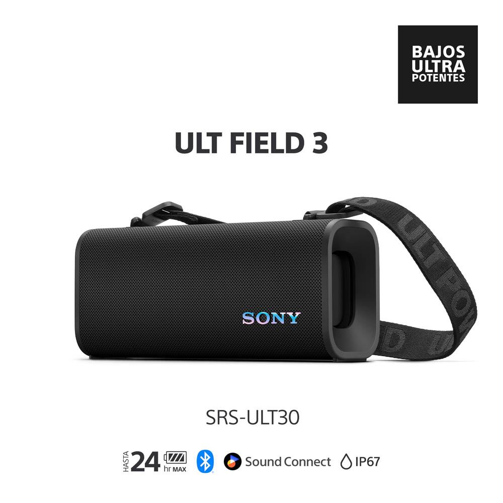 Sony Parlante Bluetooth SRS-ULT30 Portátil ULT FIELD 3 Negro