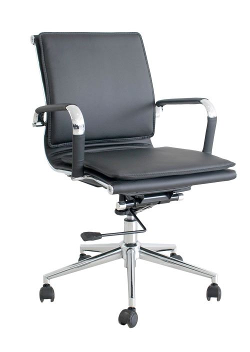 SILLA DE OFICINA GERENCIAL ERGONÓMICA OV-ALEMANIA CUERO NEGRO