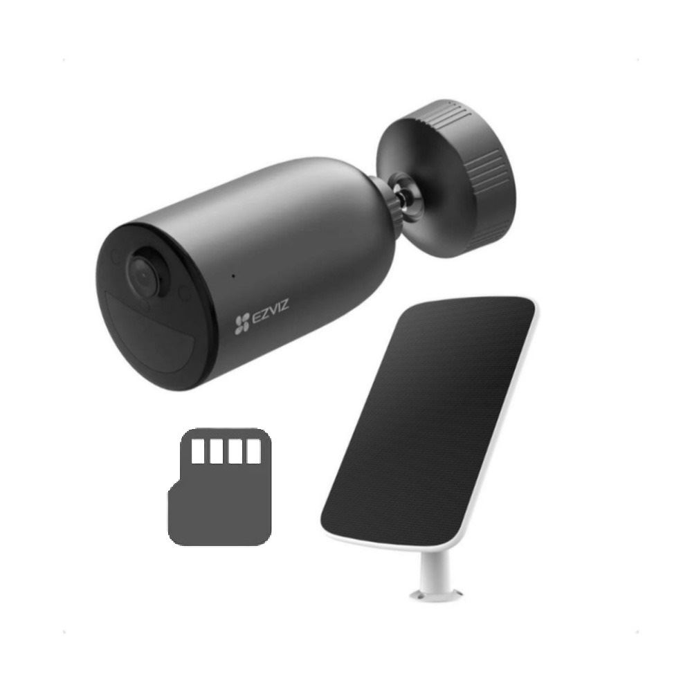 CAMARA CON PANEL SOLAR EZVIZ EB3 2K 3MP + MEMORIA MICROSD 128GB DE REGALO