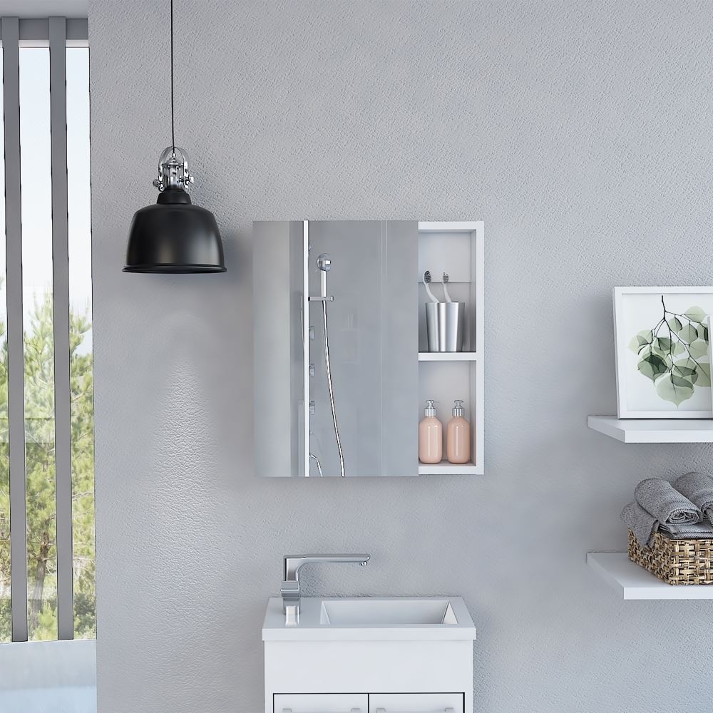 BOTIQUIN DE BAÑO 1 PUERTA CON ESPEJO - BLANCO | TUHOME