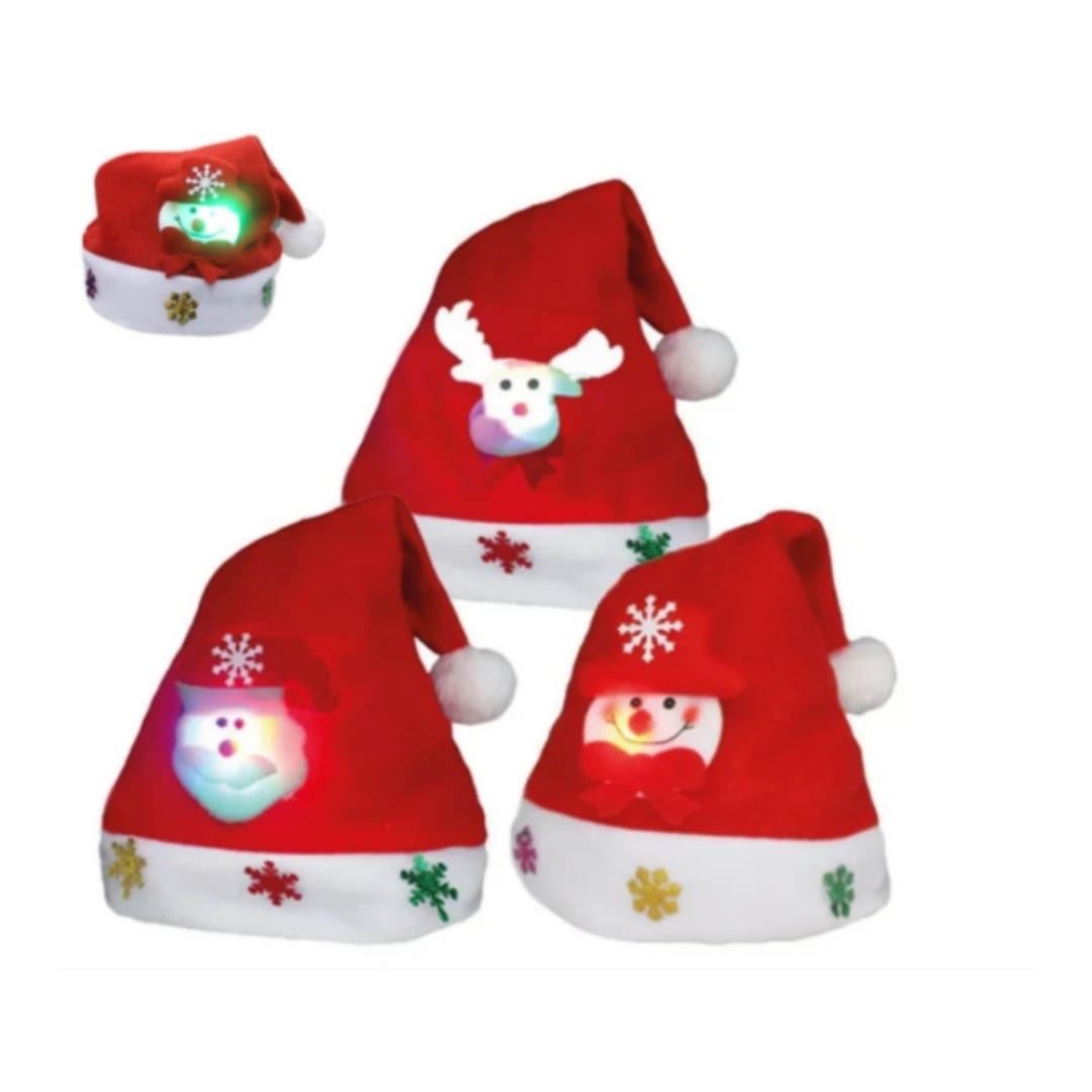 Pack 3 gorros con luces de navidad