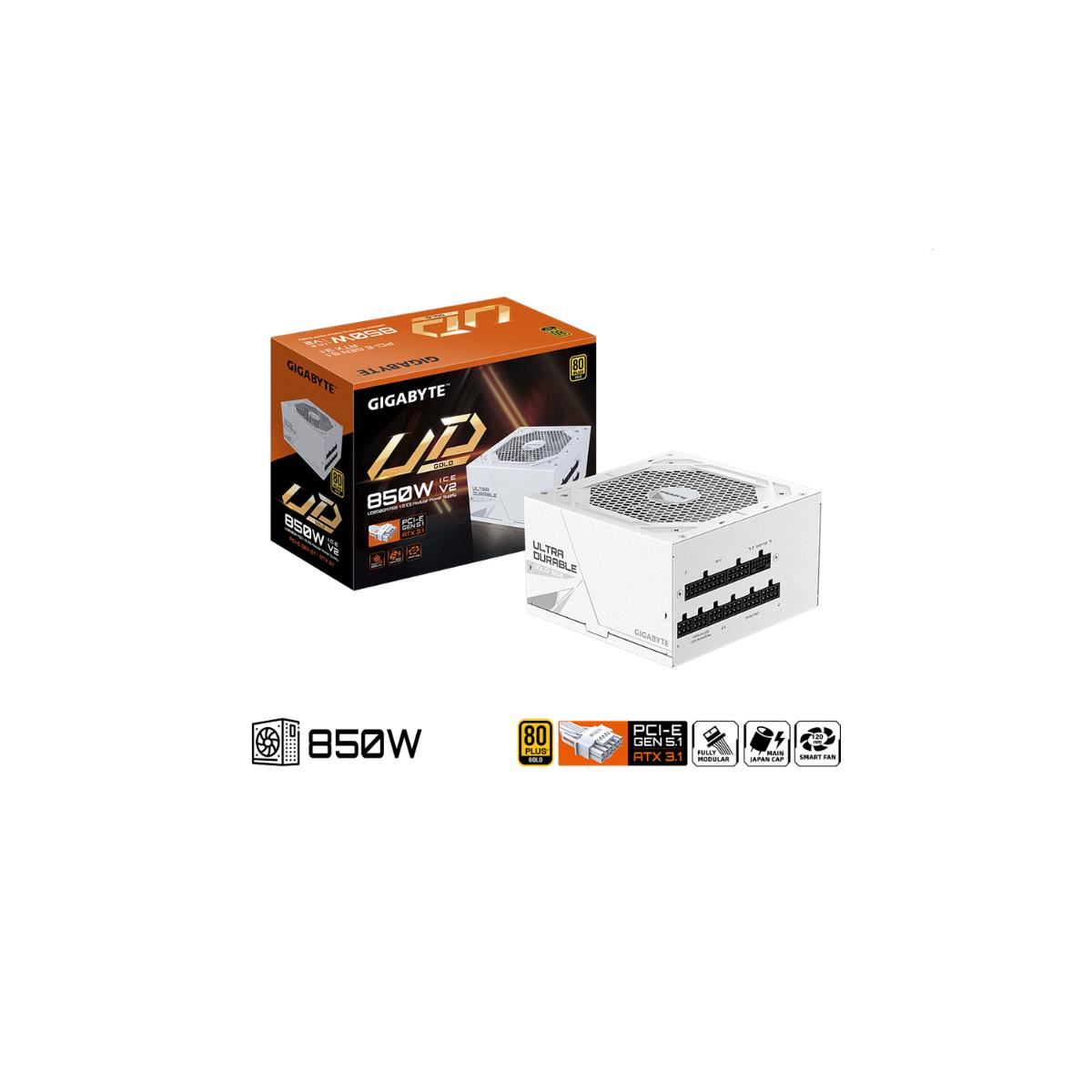 FUENTE DE PODER GIGABYTE GP-UD850GM PG5 850W 80 PLUS GOLD FULL MODULAR PCI-EG5