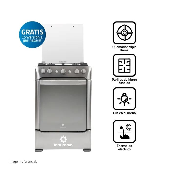 Cocina a Gas 4 Hornillas Indurama GRANADAZAFIRO Croma