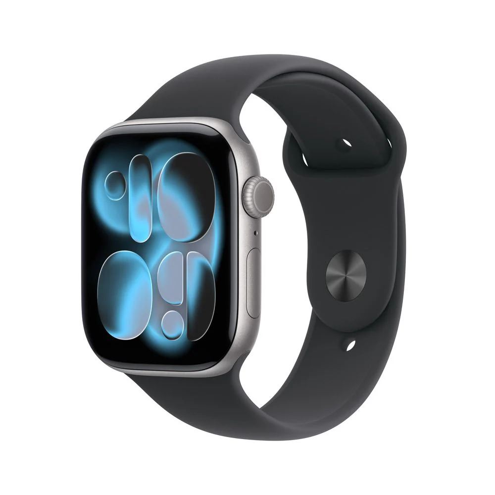 Apple Watch Series 11 (GPS) 46 mm Space Gray Aluminum Case con Black Sport Band (M/L) – Space Gray