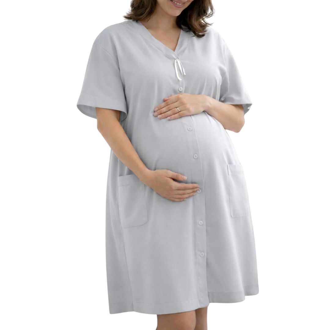 Bata de Maternidad / Embarazo / lactancia/ Bata Clinica color entero