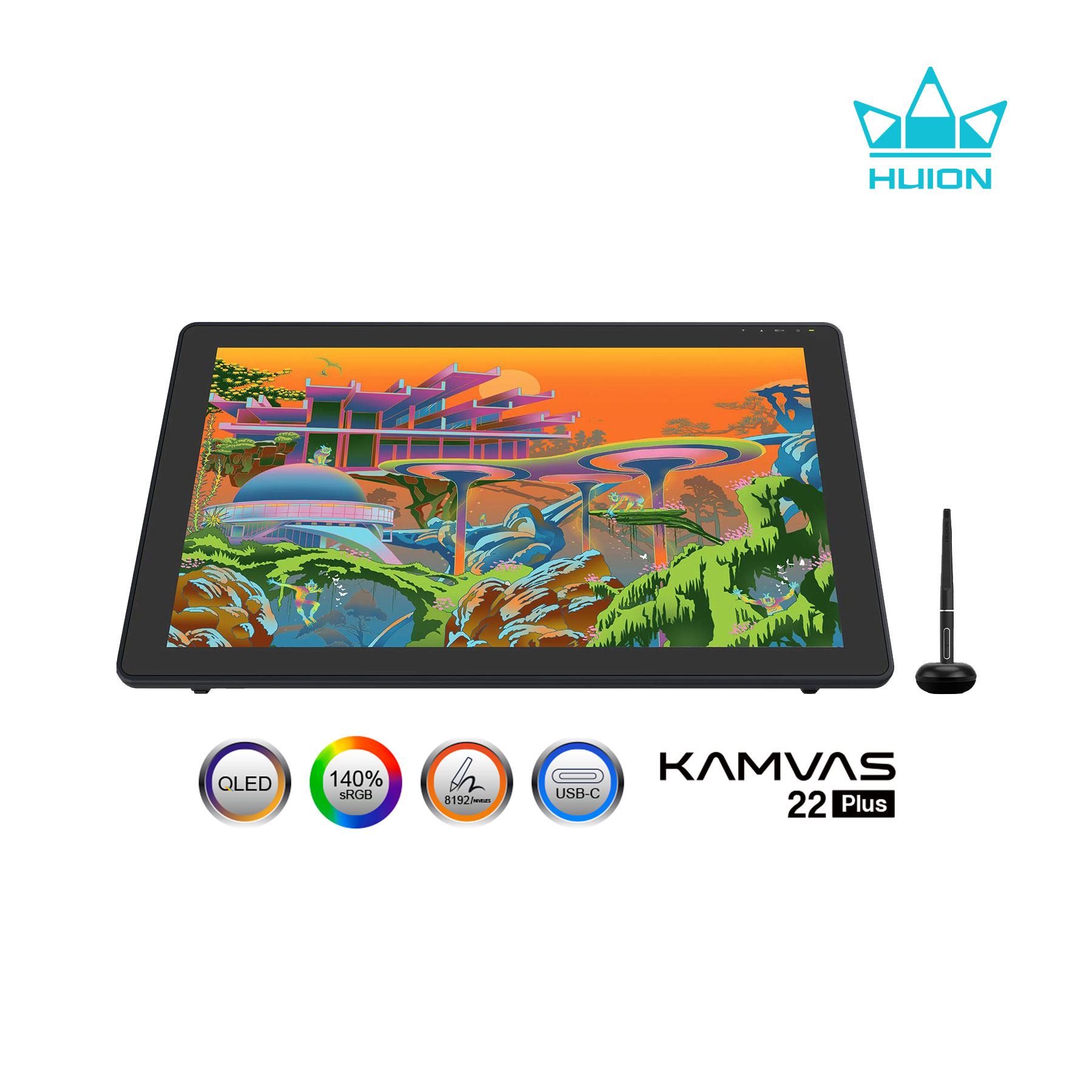 TABLETA GRAFICA HUION KAMVAS GS2202 21.5 IPS Alámbrico USB Windows,macOS,Android,Linux Negro