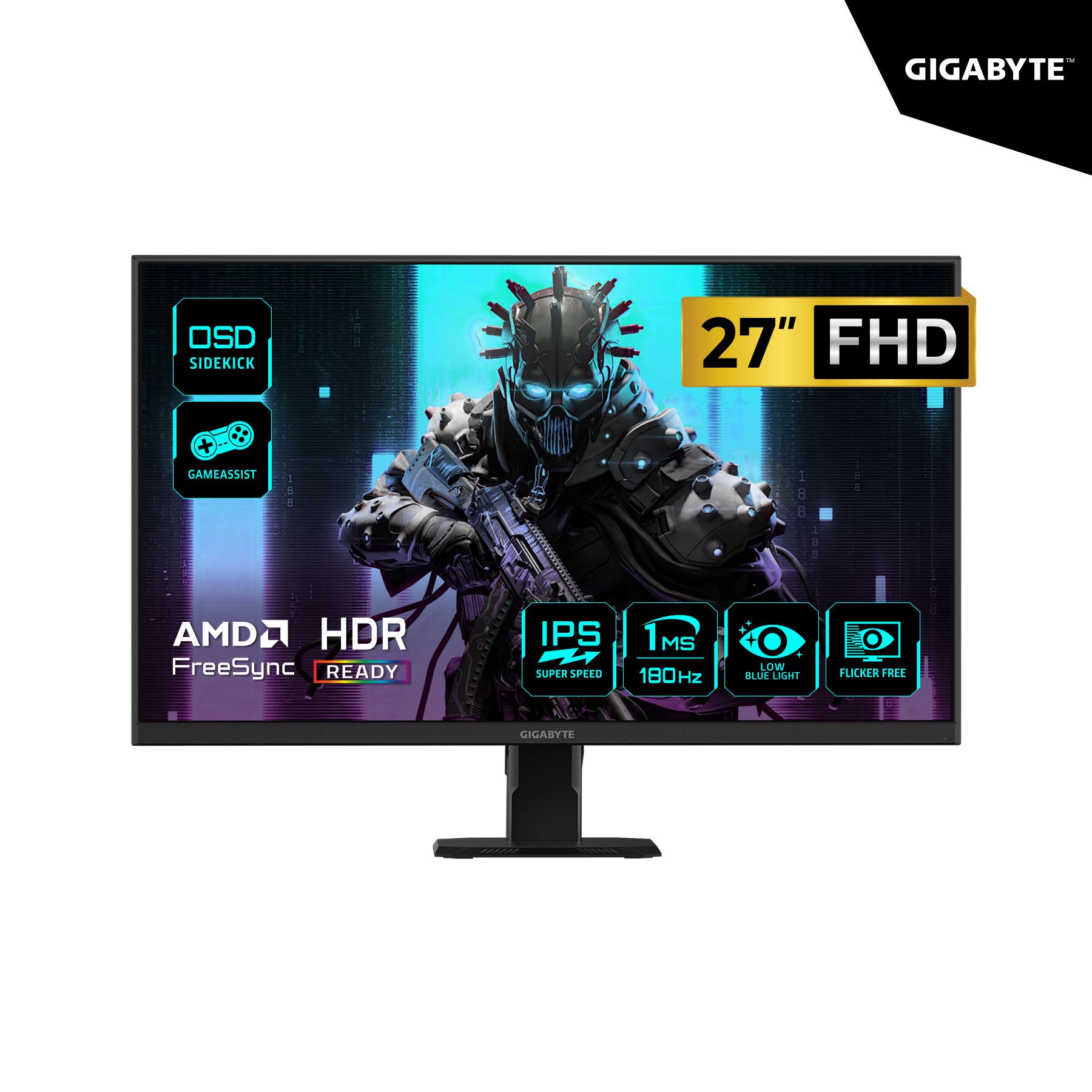 MONITOR GIGABYTE GS27FA 27" IPS FHD 1920x1080 180HZ 1MS HDMI DP FREESYNC