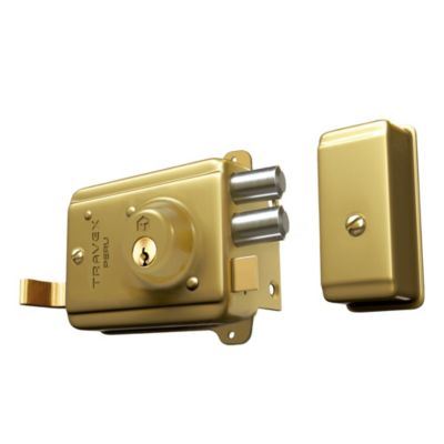 Cerradura Blindada 2 Golpes Barra 114 Travex  -  Dorada