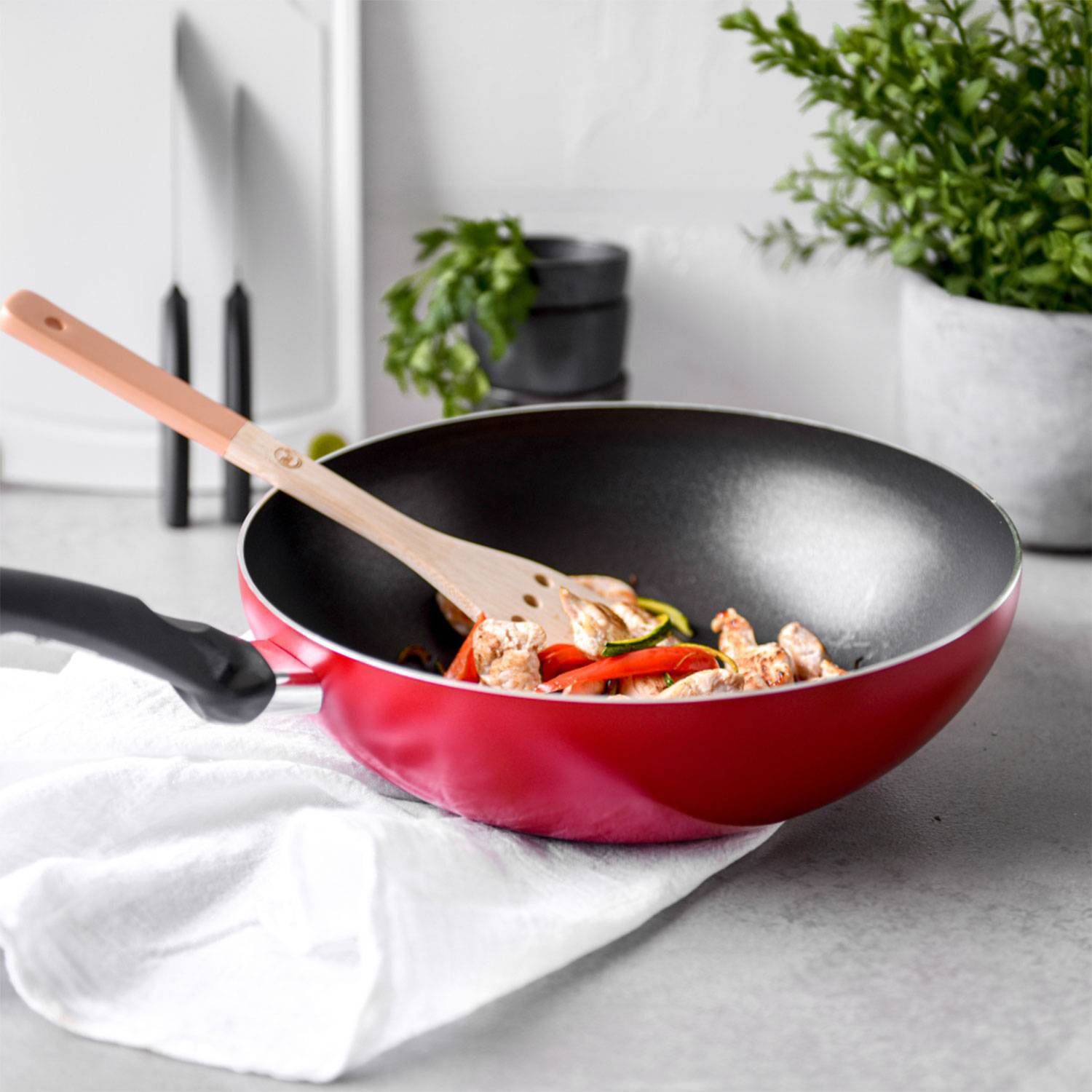 Sarten Wok Teflón Antiadherente 32 CM