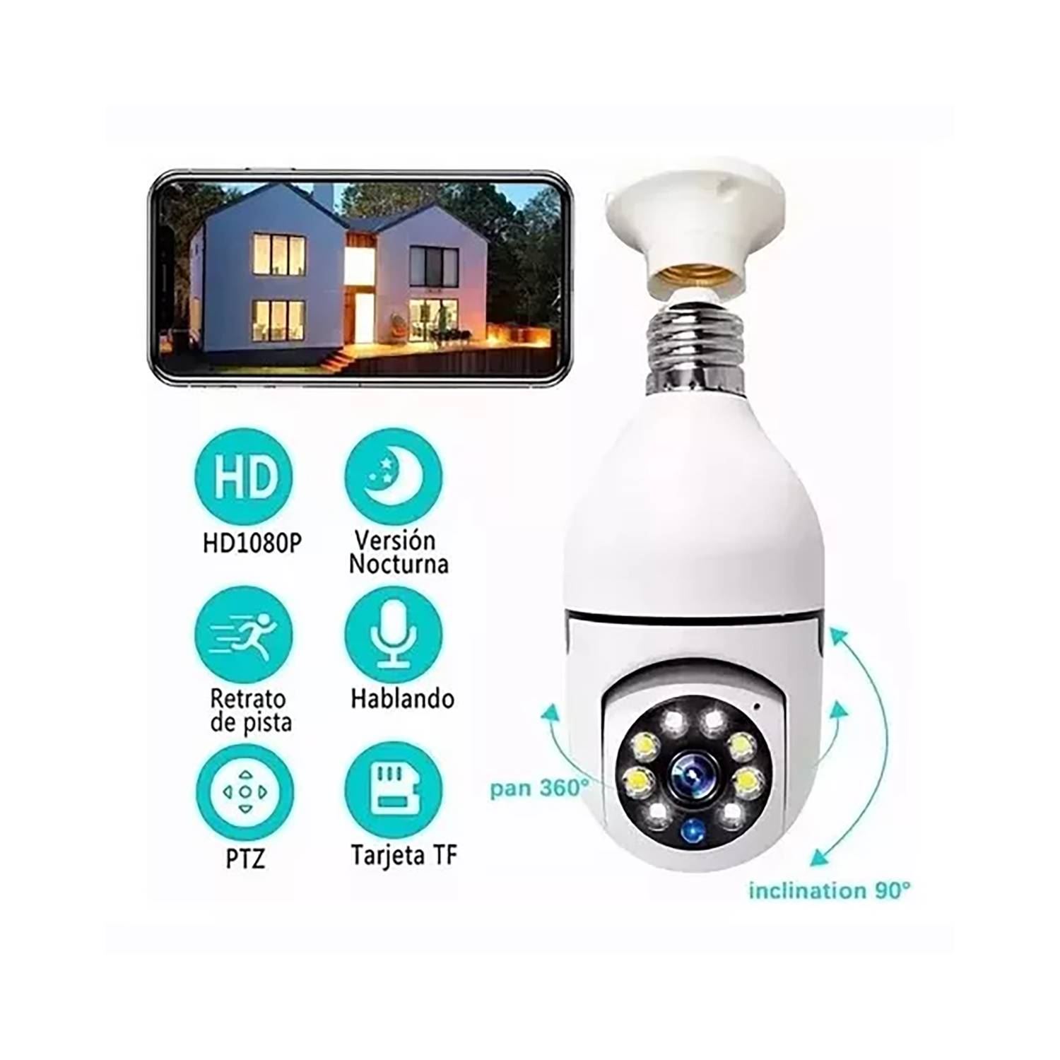 Foco Cámara IP Espia Vigila en Tiempo Real