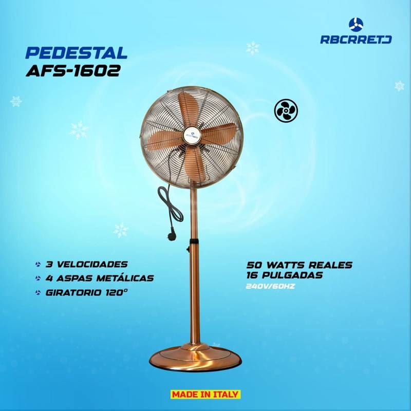 Ventilador de Pedestal 16 pulgadas AFS-1602 Rbcrrecto Metal dorado