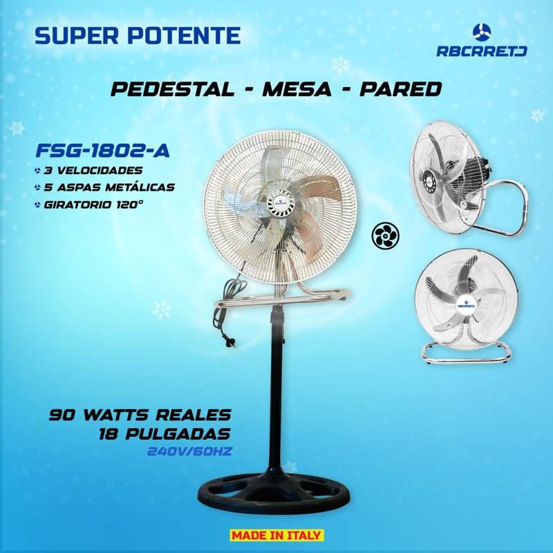 Ventilador de Pedestal 18 3en1 pulgadas FSG-1802-A Rbcrreto metal