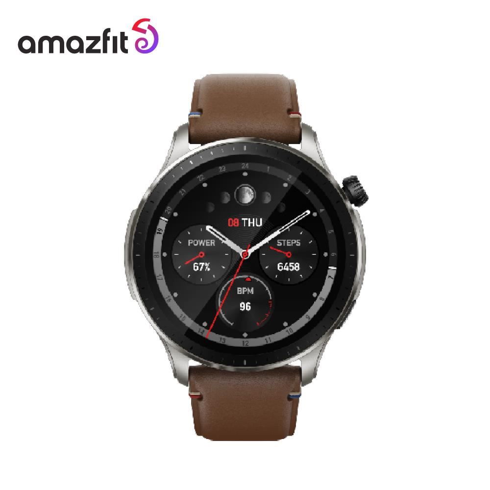 Correa De Cuero Vintage Leather Para Amazfit Gtr 4 Negro con