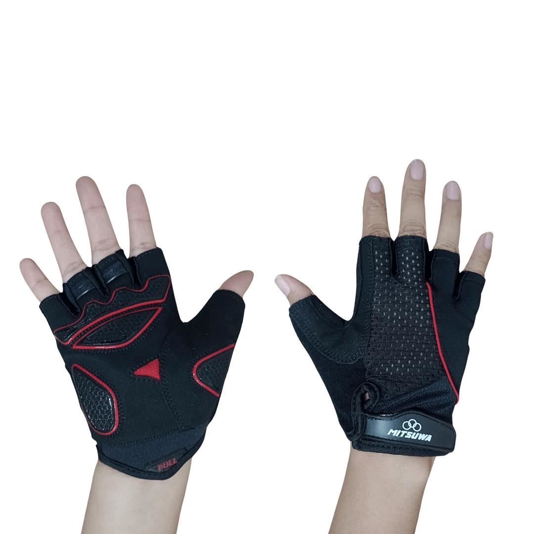 Guante Para Ciclista Mitsuwa Negro/Rojo