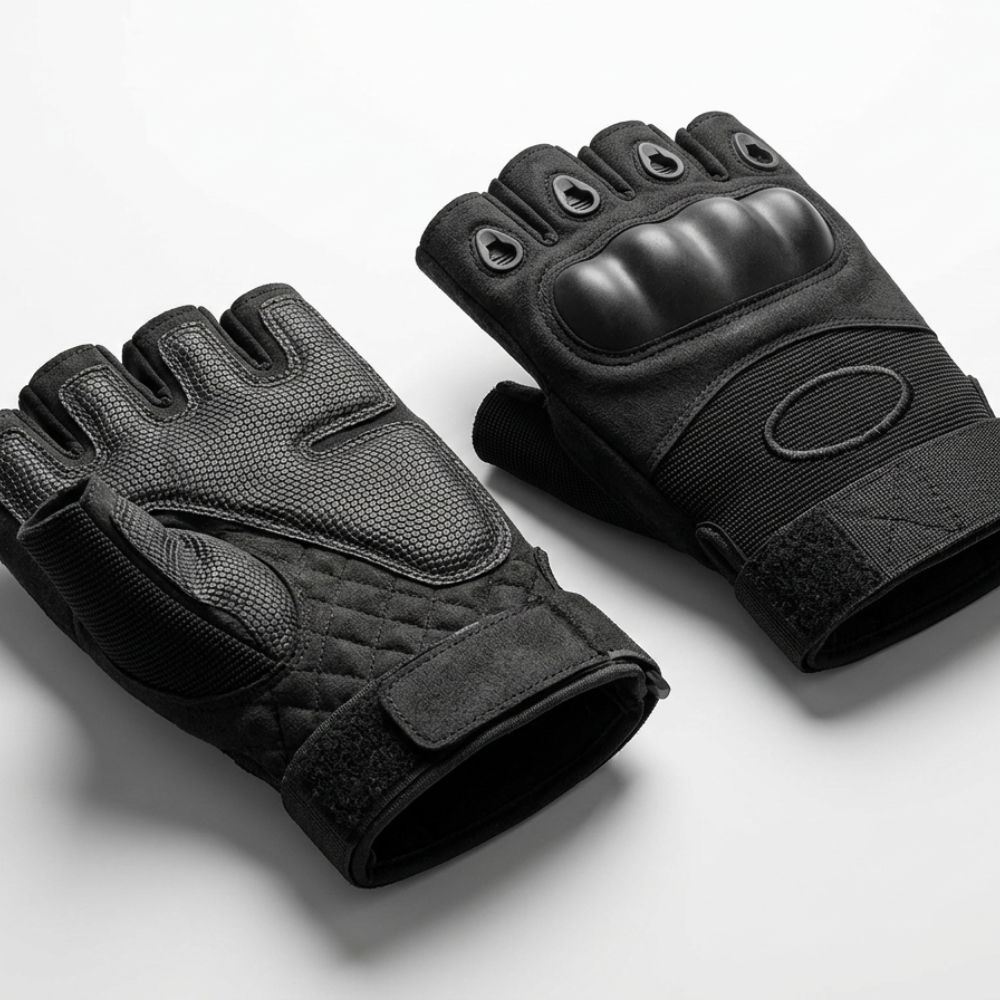 Guantes de bicicleta o moto mitones en negro talla unica (L/XL)