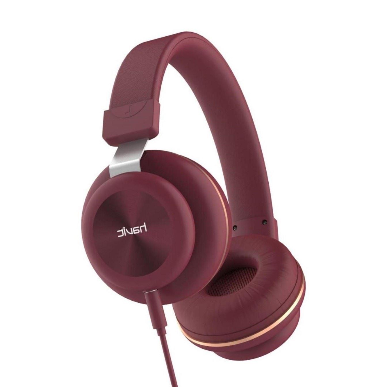  Idomeo - Auriculares de diadema con cable para ordenador,  reducción de ruido, sonido de música, estéreo HiFi Rojo : Electrónica