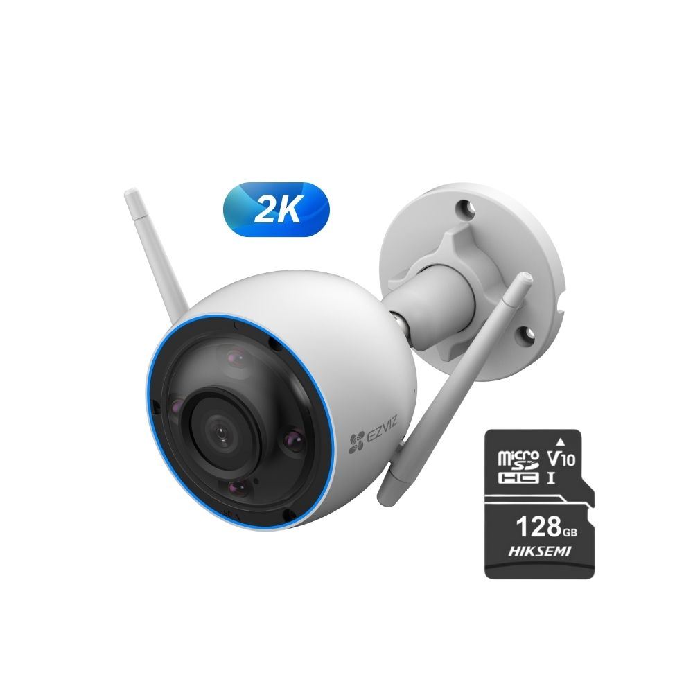 Cámara de seguridad para el hogar inteligente con wifi H3 2K - Ezviz + SD 128GB
