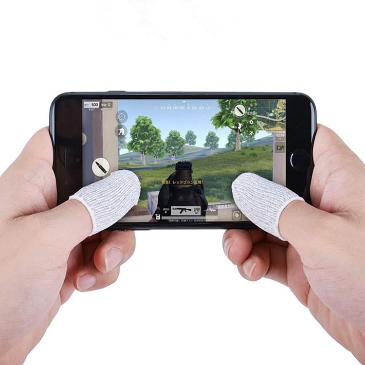 Funda de Dedo Antideslizante para Gaming Móvil - Blanco (Par)