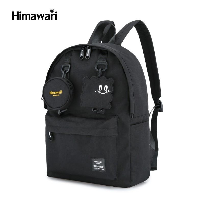 Himawari - Mochila multibolsillos porta laptop con USB - Caqui y Gris