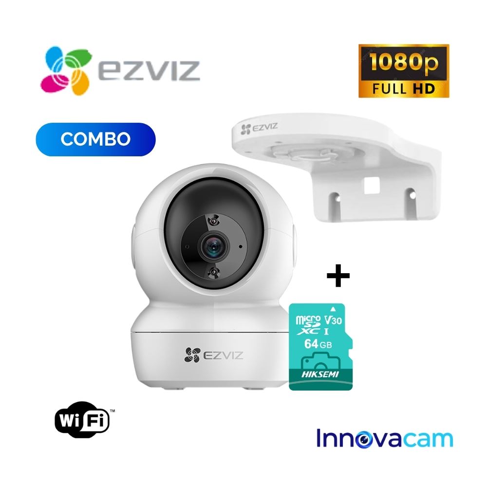 Cámara de Seguridad EZVIZ H6c 360° Full HD + Memoria 64GB + Soporte