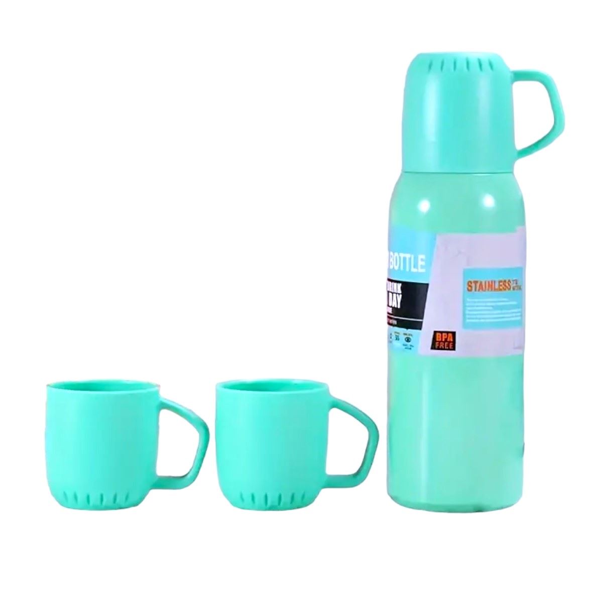 TERMO CON 3 TAZAS CAJA INDIVIDUAL verde