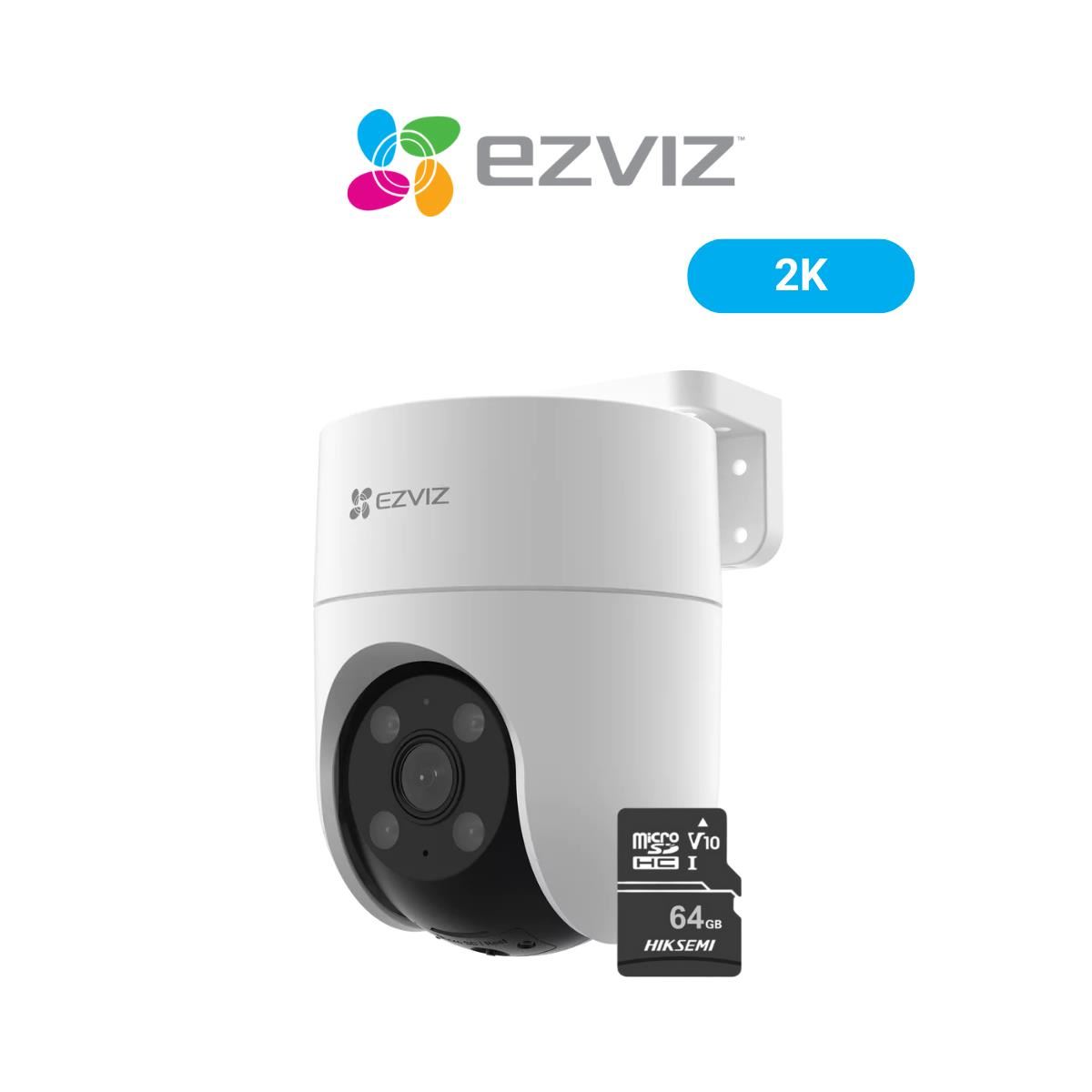Cámara De Seguridad Wifi Ezviz H8c 2k 3mp Lente 360 + Micro SD 64gb