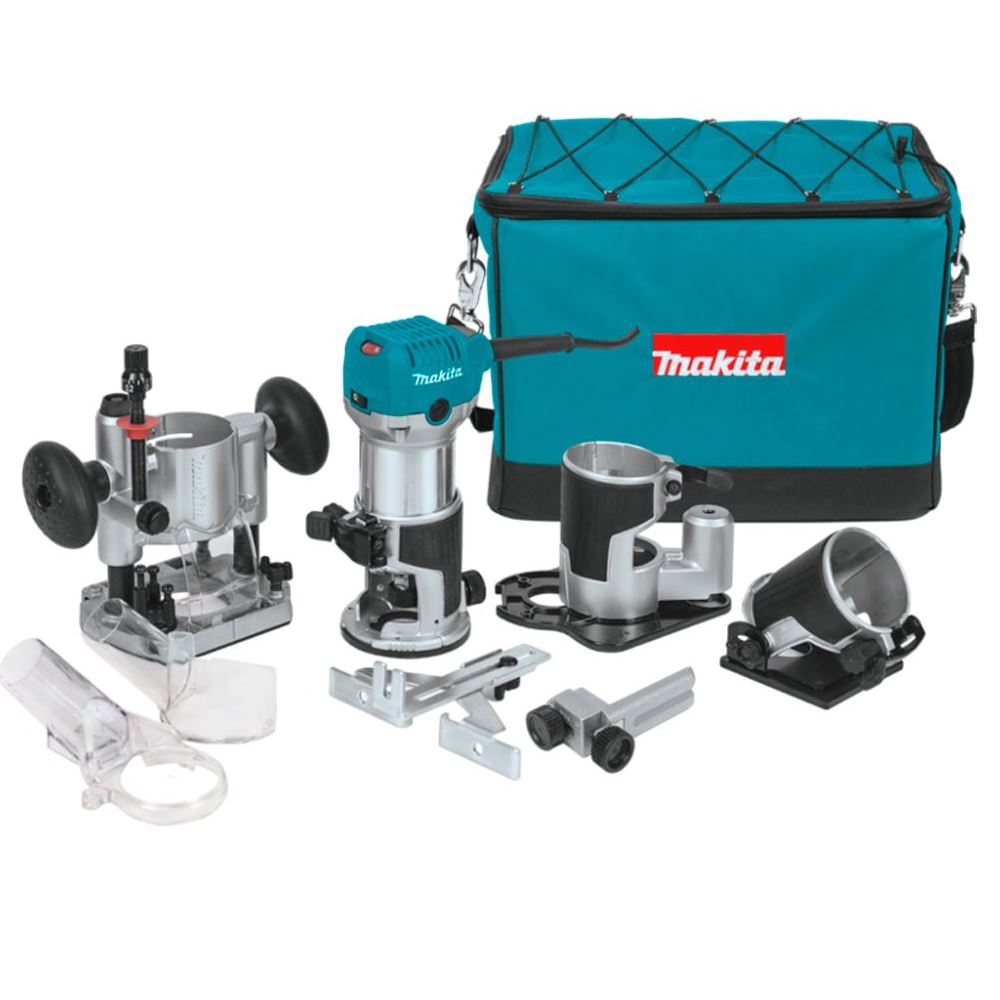 Fresadora 3/8" - 1/4" 710W + Set de Bases Makita RT0700CX3