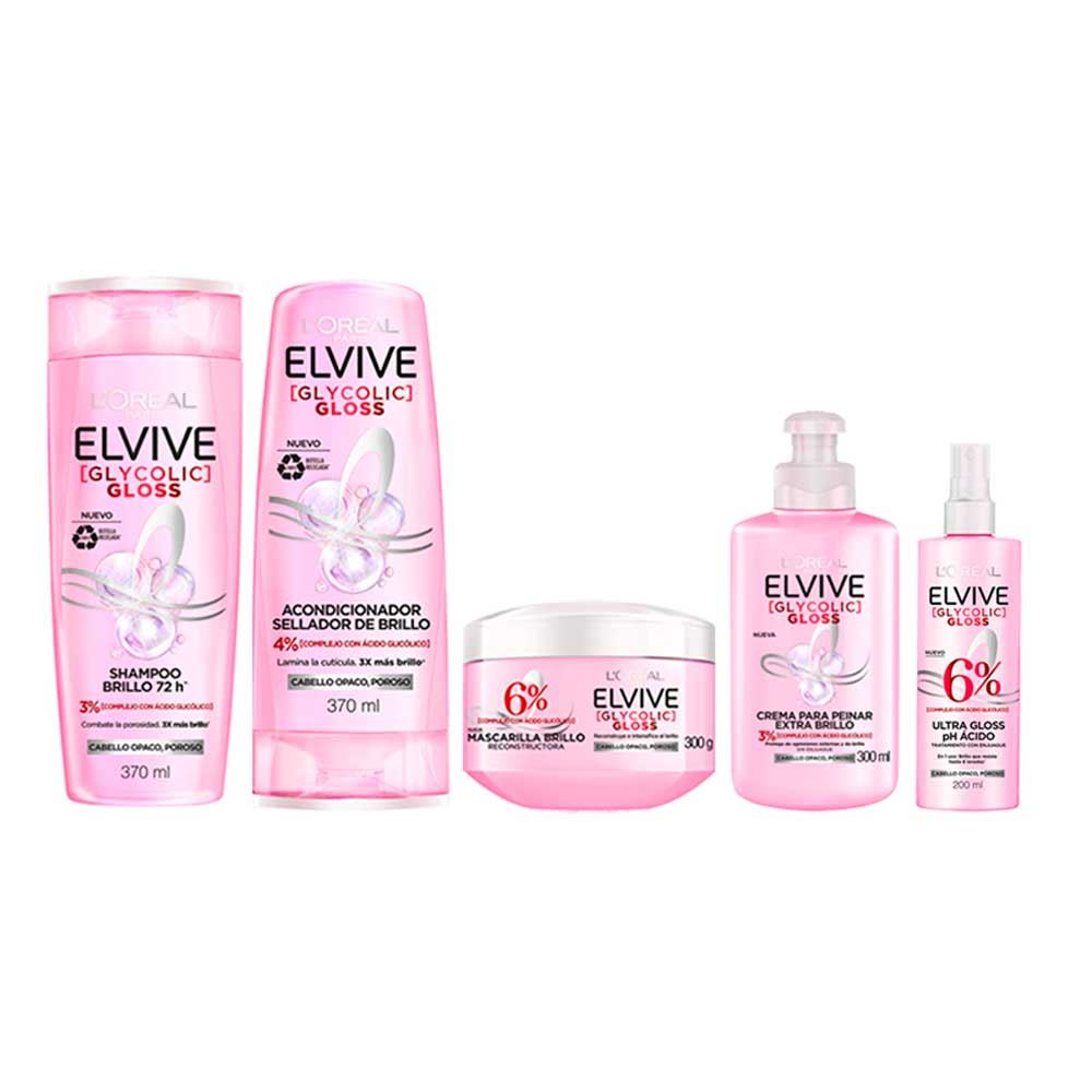 Pack Elvive Glycolic Gloss: Sha + Aco + CTT + CPP + Spray