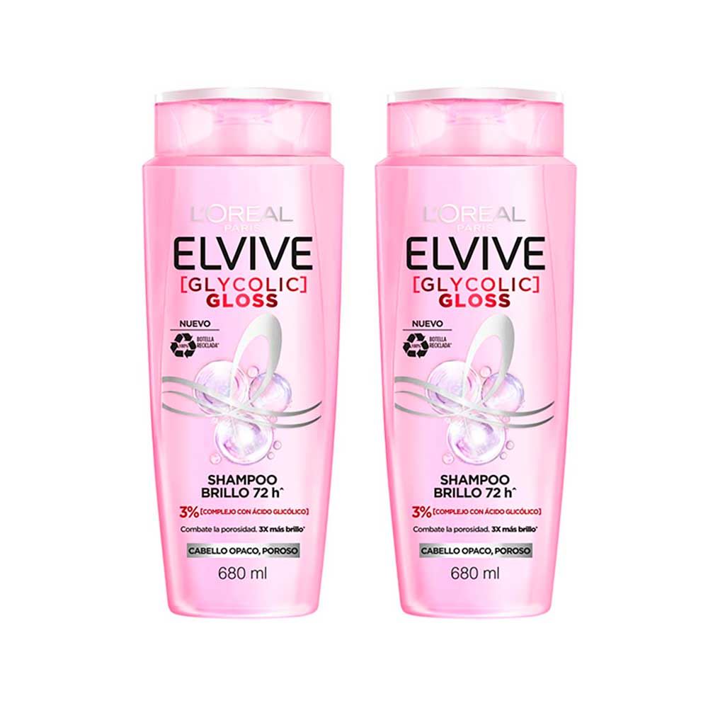 Duo Pack Shampoo Elvive Glycolic Gloss  680 ml