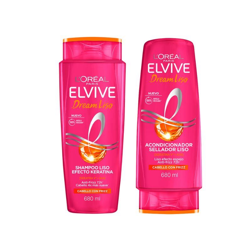 Pack Elvive Dream Liso 680ml: Shampoo + Acondicionador