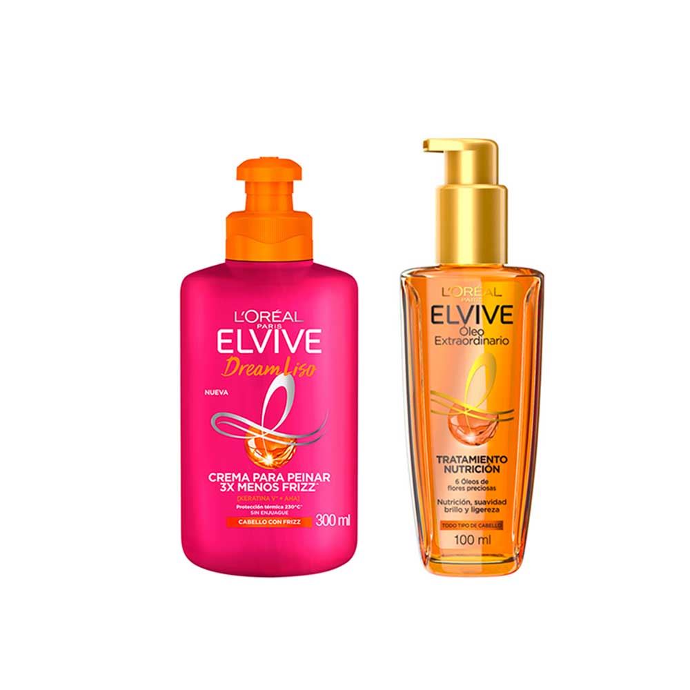 Pack Elvive Crema para peinar + Óleo Extraordinario