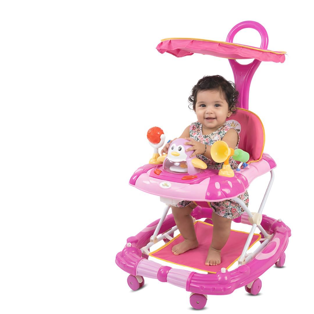 Andador con Tablero Musical «HAPPY PENGUIN» Dark Pink