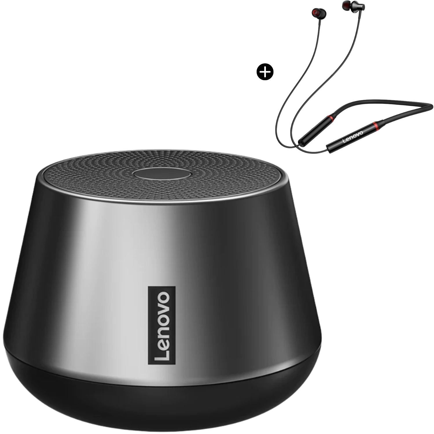 Parlante Bluetooh Lenovo K3 Pro + Audifonos Lenovo HE05X negro