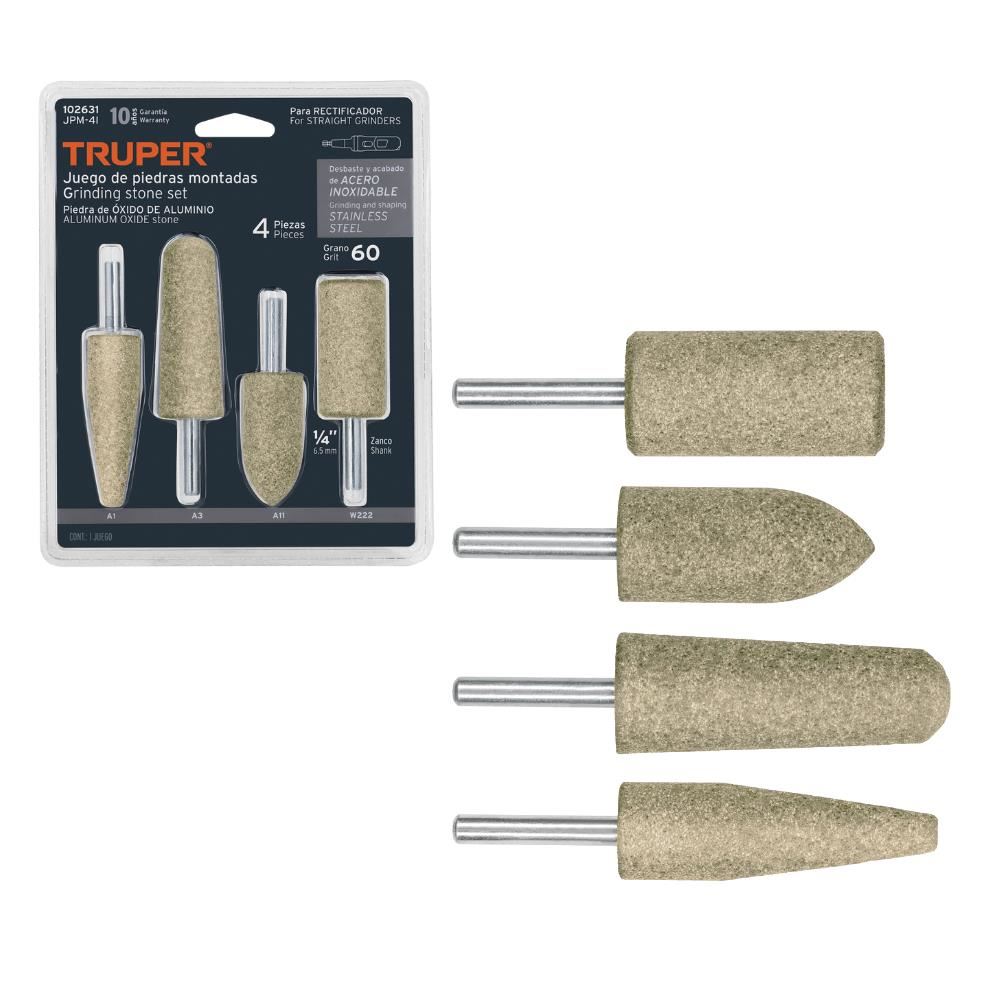 Juego de 4 piedras montadas zanco 1/4" JPM-41 Truper