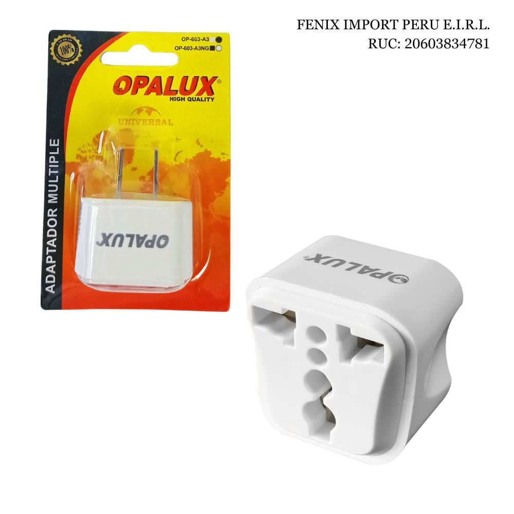 Adaptador Enchufe Multiple Plano Op603 A3 Opalux Blanco