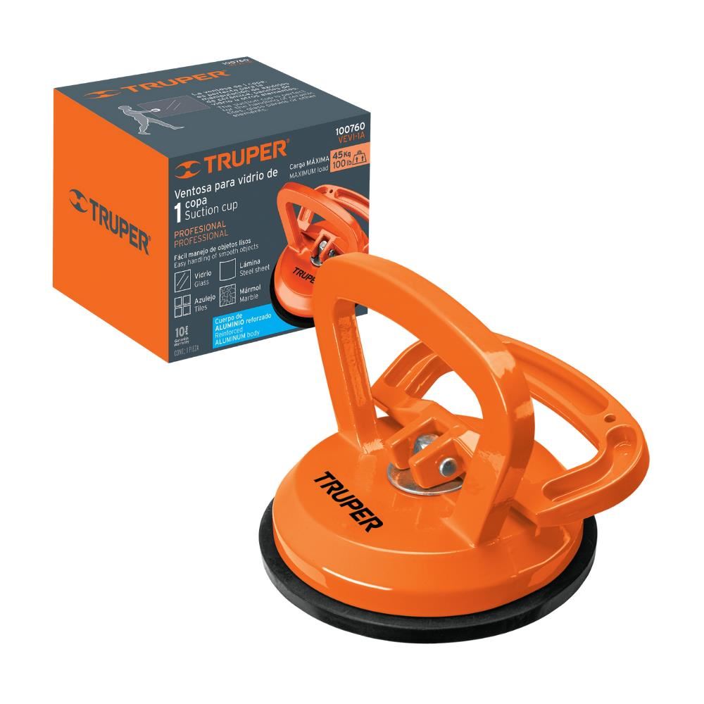 Ventosa de aluminio para vidrio 1 copa Truper VEVI-1A
