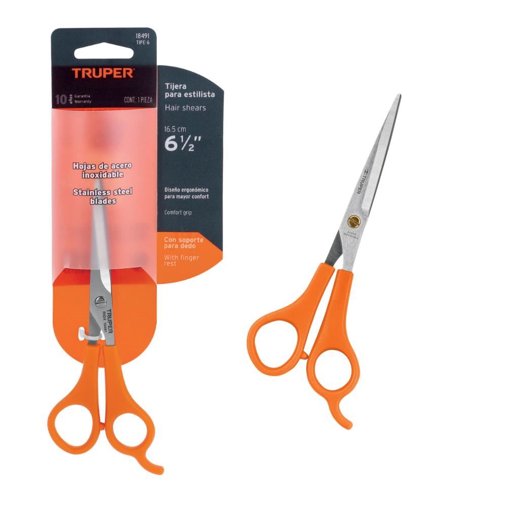Tijera De Estilista con Gancho 6 1/2" Acero Inoxidable Truper Tipe-6