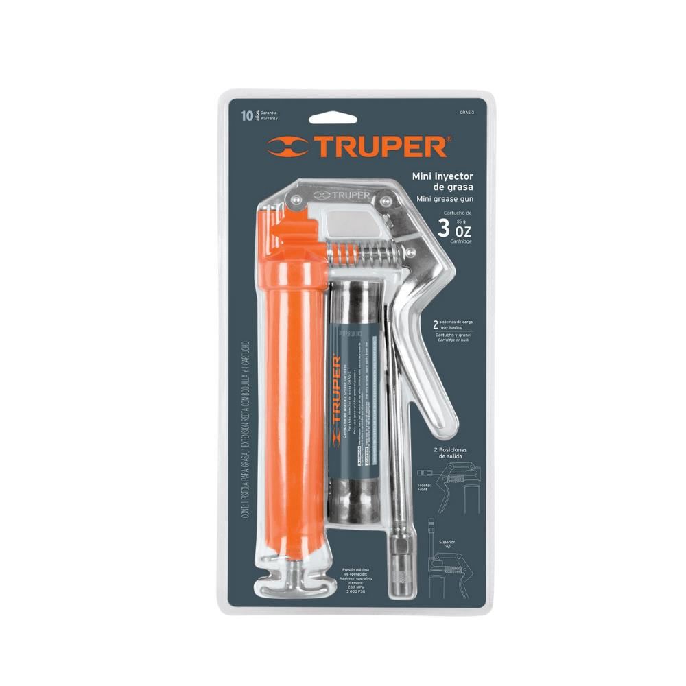 Mini Inyector de Grasa de 3 oz (≈85 g) con Presion de 3000 PSI  Truper GRAS-3 14911