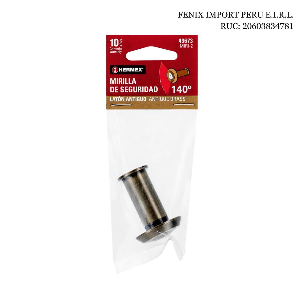 Mirilla Visor de Seguridad con Acabado de Laton Antiguo Para Puerta 180° 30 mm Hermex MIRI-2