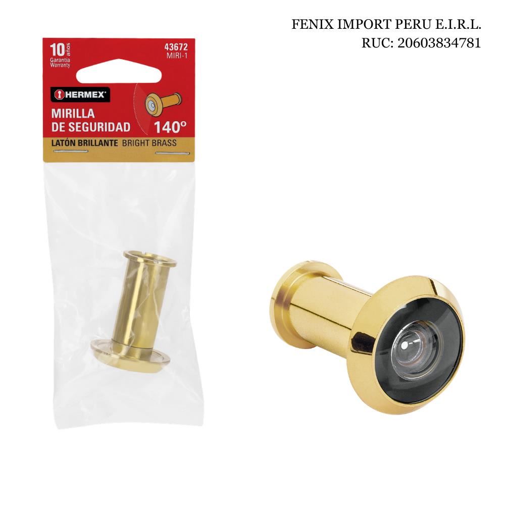 Mirilla Visor de Seguridad con Acabado de Laton Para Puerta 180° 30 mm Hermex MIRI-1