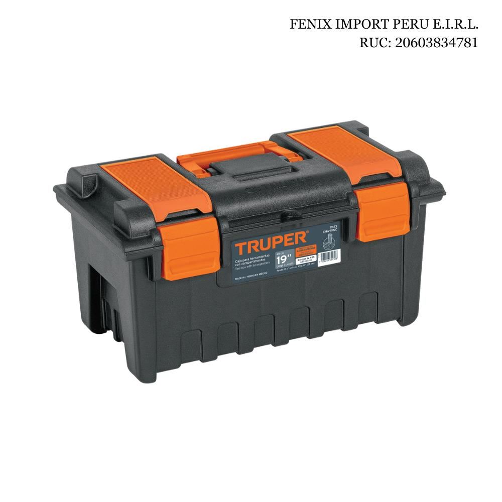 Caja Organizadora para Herramientas 19” con Compartimentos Superior Alta Resistencia para Uso Profesional Truper CHA-19NC