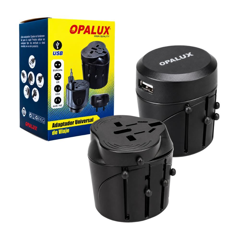 Adaptador Universal de Viaje con Puerto USB Integrado Compatible con Enchufes Internacionales OPALUX OP-UT99