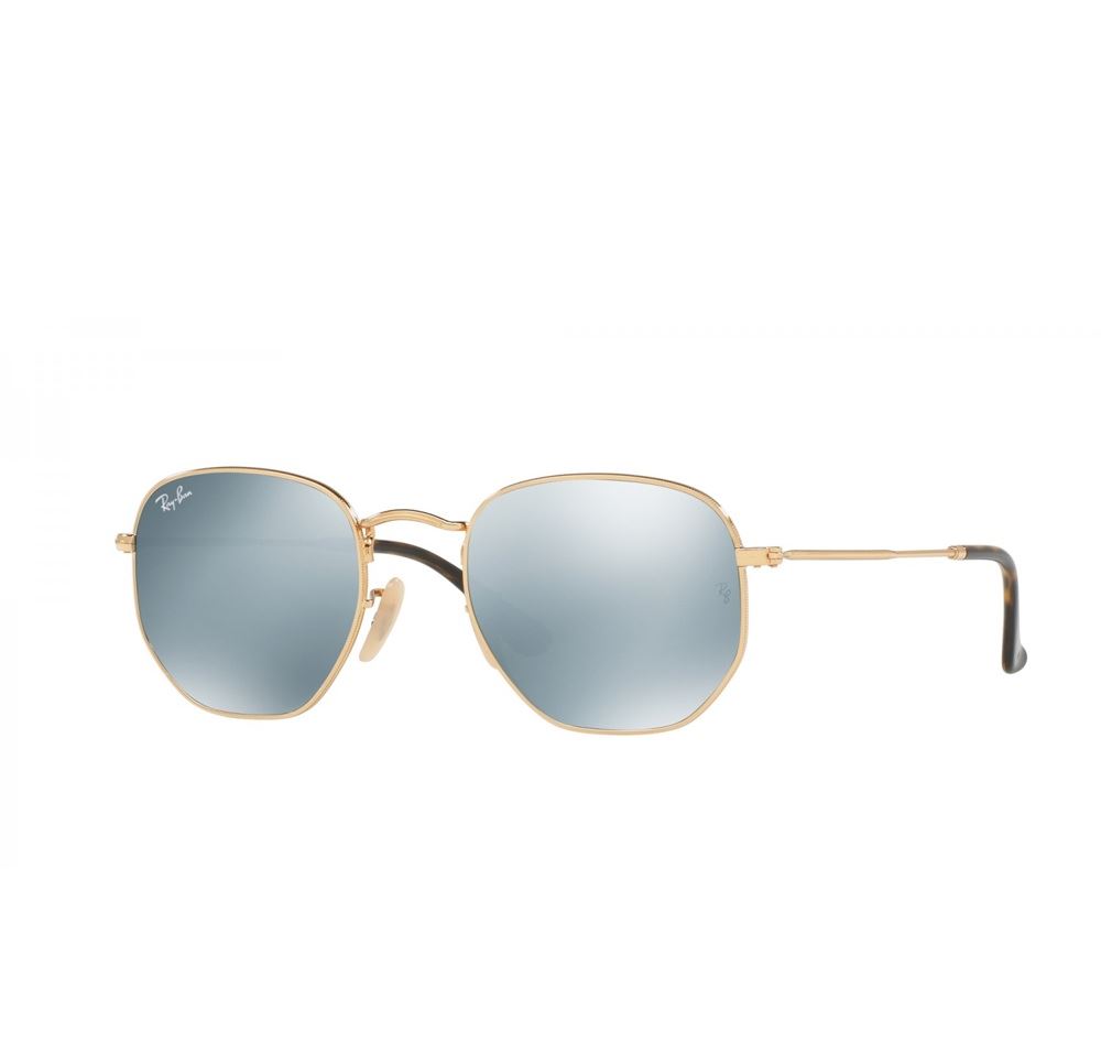 LENTES DE SOL RAY BAN RB3548N HEXAGONAL FLAT LENSES ESPEJO GRIS