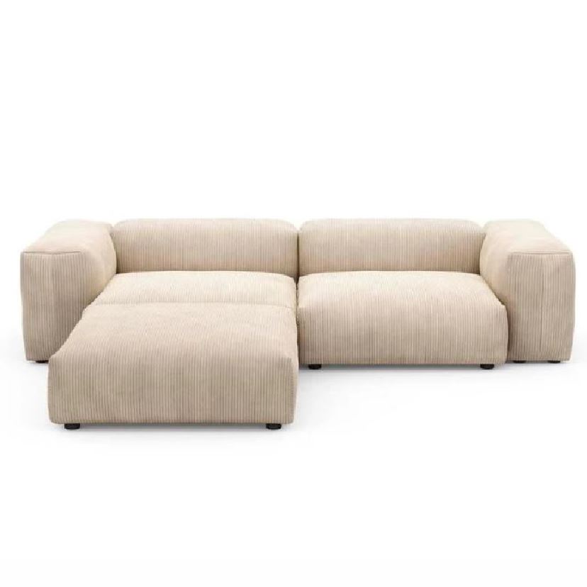 SOFÁ 3 CUERPOS Y BANQUETA PRUME- Beige